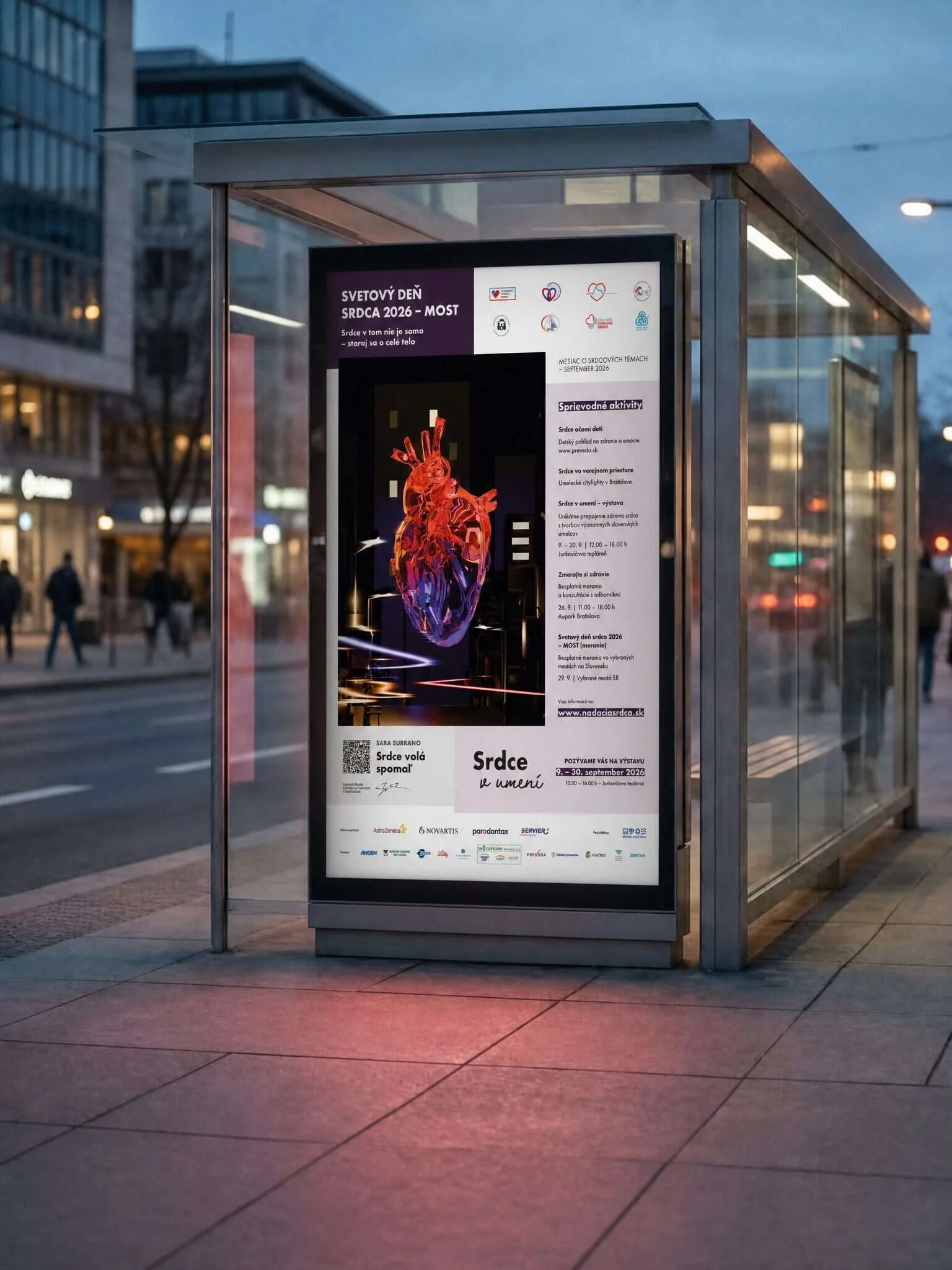 Vizualizácia plagátu kampane MOST 2026 na citylightovej ploche v Bratislave